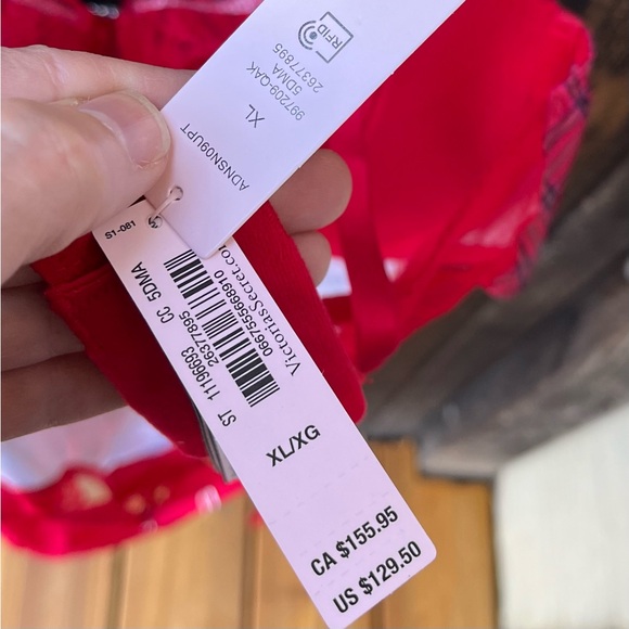 Victoria’s Secret Wicked Unlined Bow Balconette Teddy NWT In Red Plaid Sz XL - Picture 4 of 16